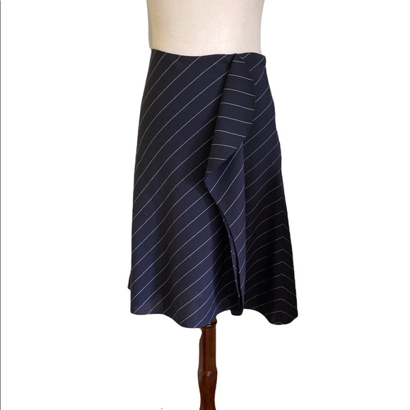 Ralph Lauren Black Label Vintage Pinstripe Ruffle A-line...